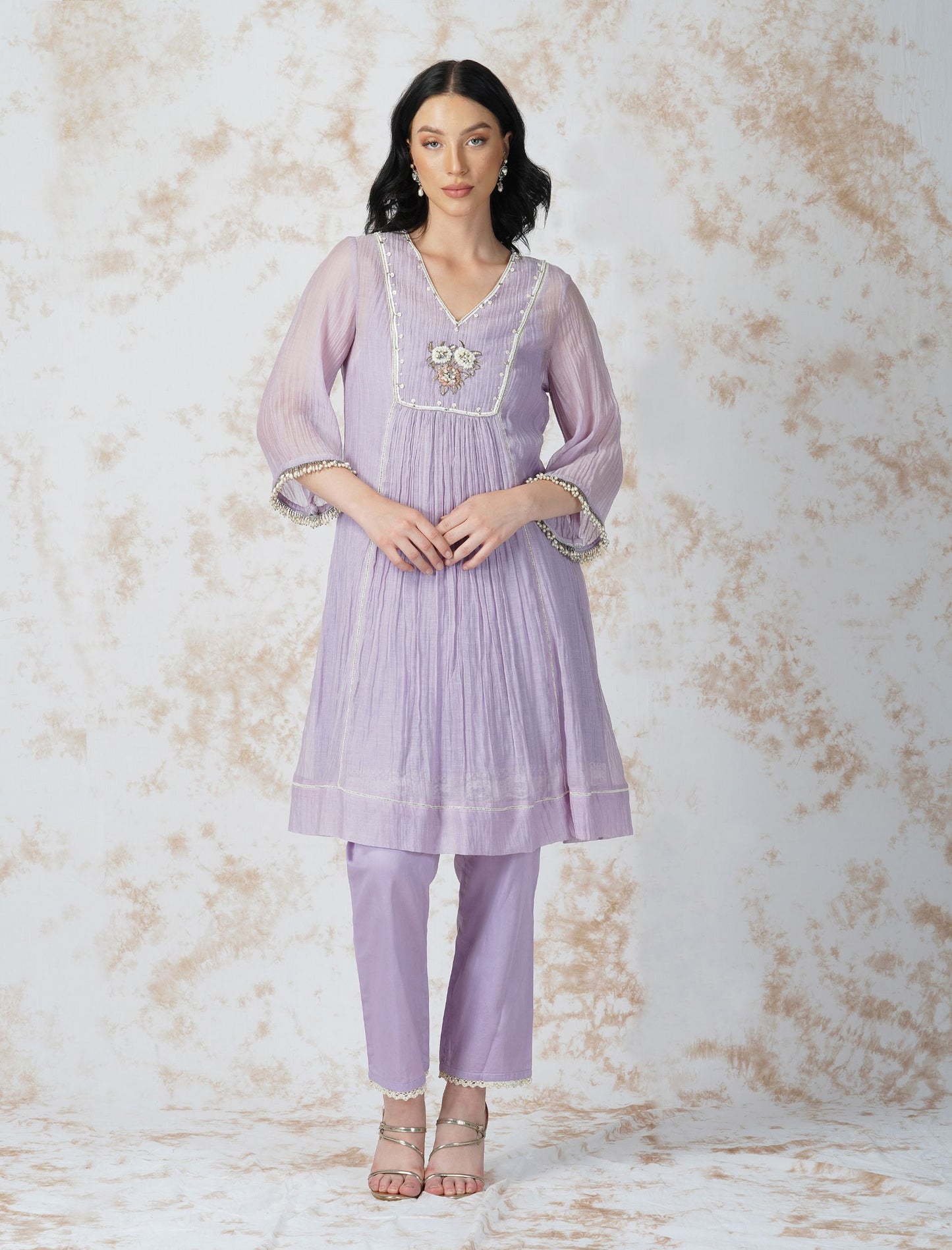 BAROQUE FLOWER PANELLED TUNIC SET