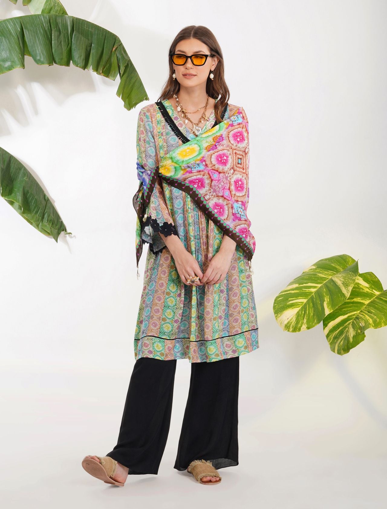 TIE-DYE PRINT TUNIC SET