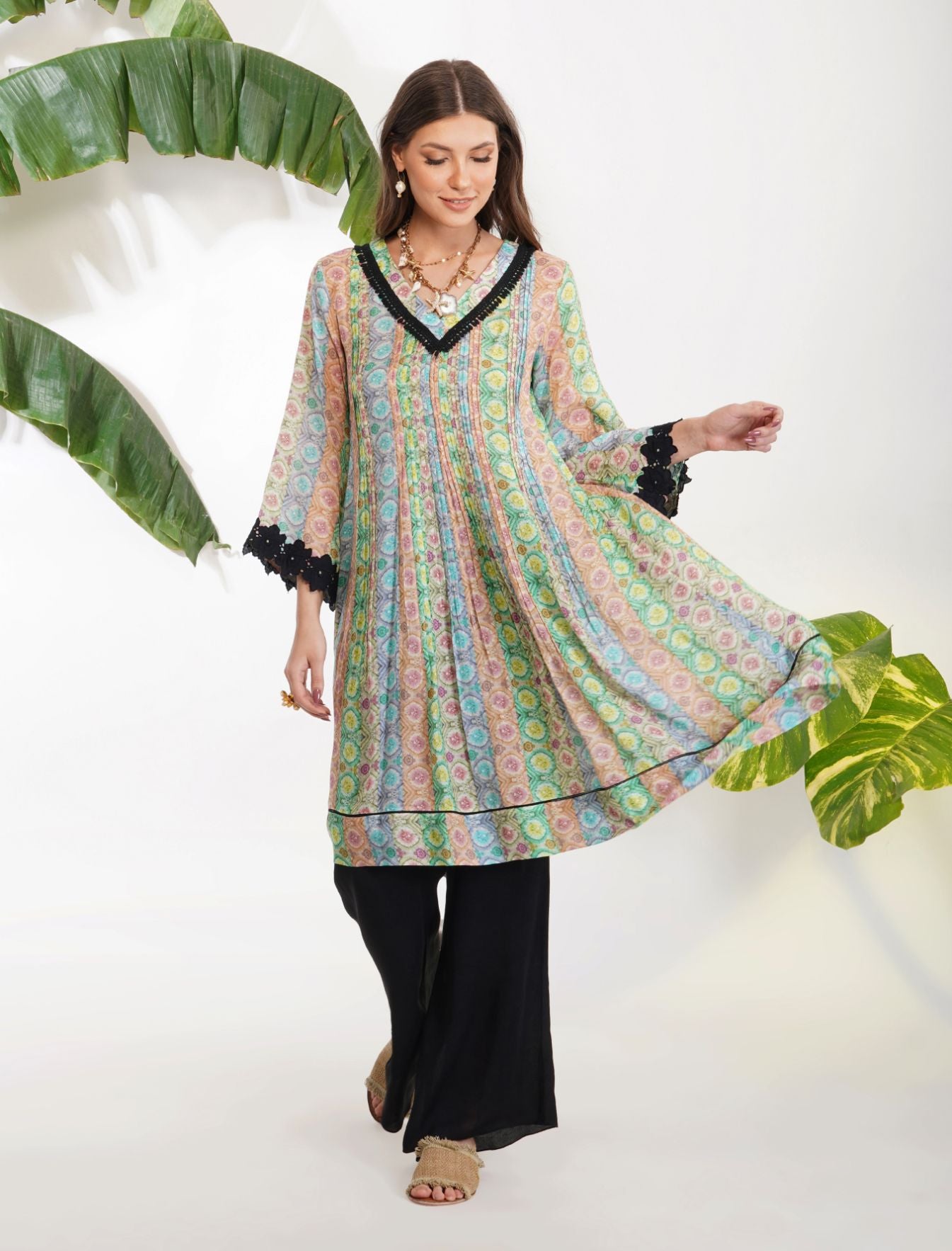 TIE-DYE PRINT TUNIC SET
