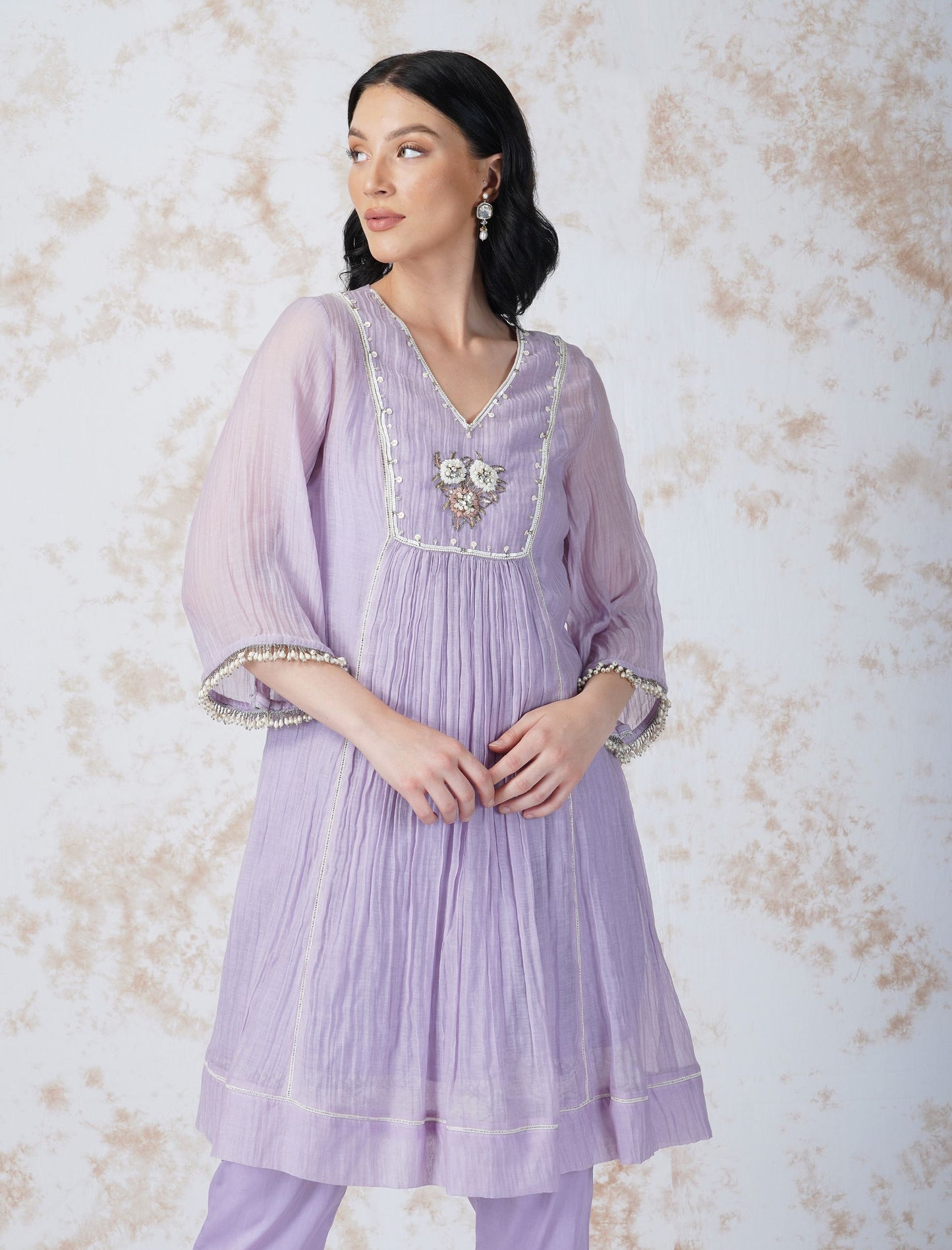 BAROQUE FLOWER PANELLED TUNIC SET