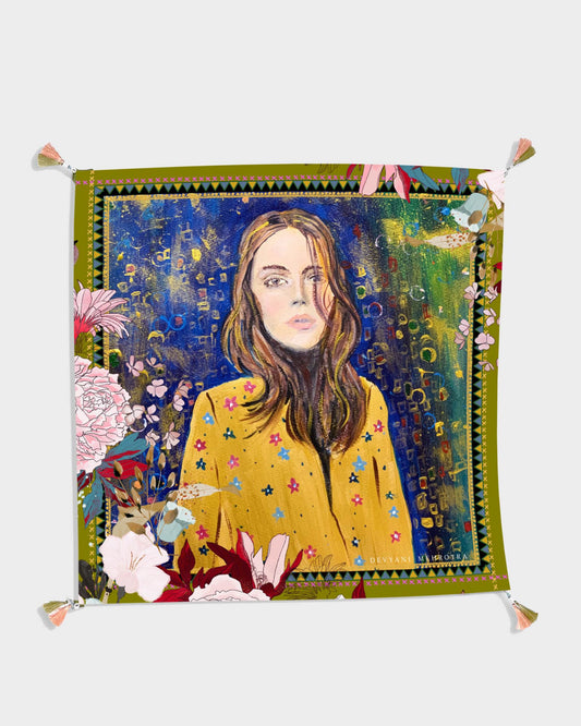 THE LADY IN GOLD SATIN SCARF
