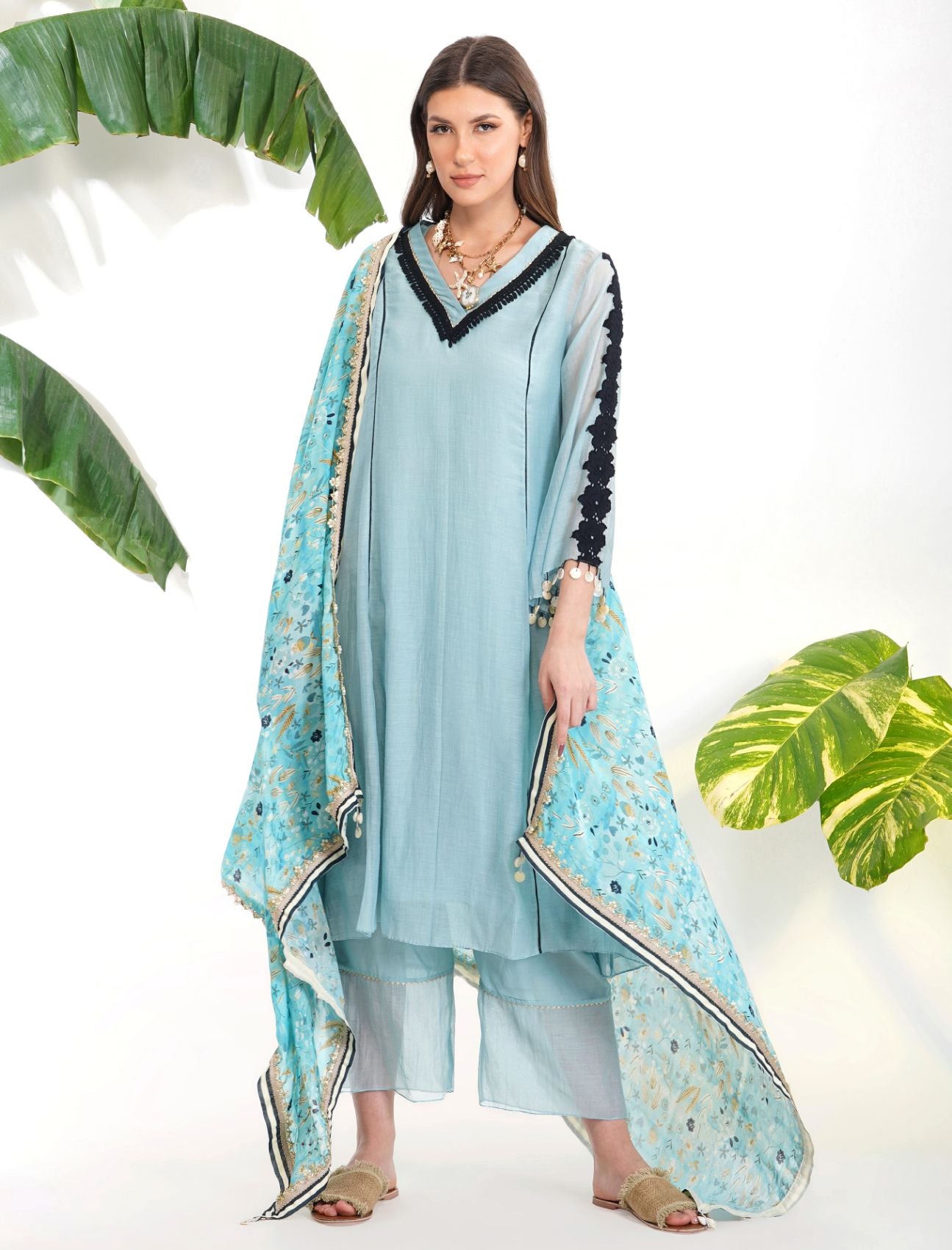 BLUE PRINT SUIT SET