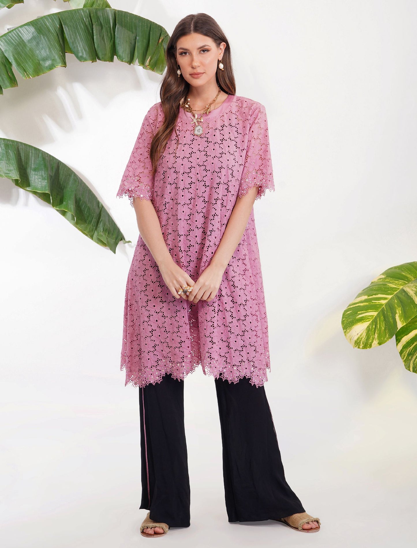 BRODERIE ANGLAISE TUNIC SET