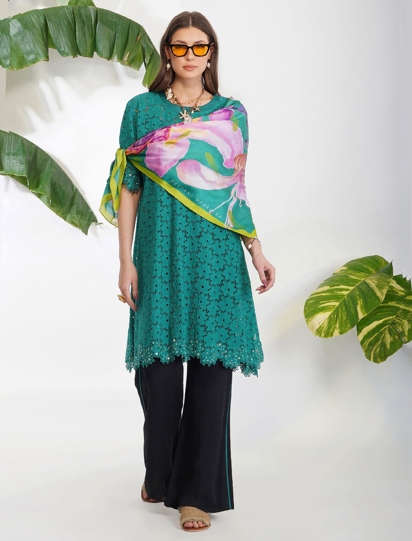 IRIS PRINT SCARF GREEN