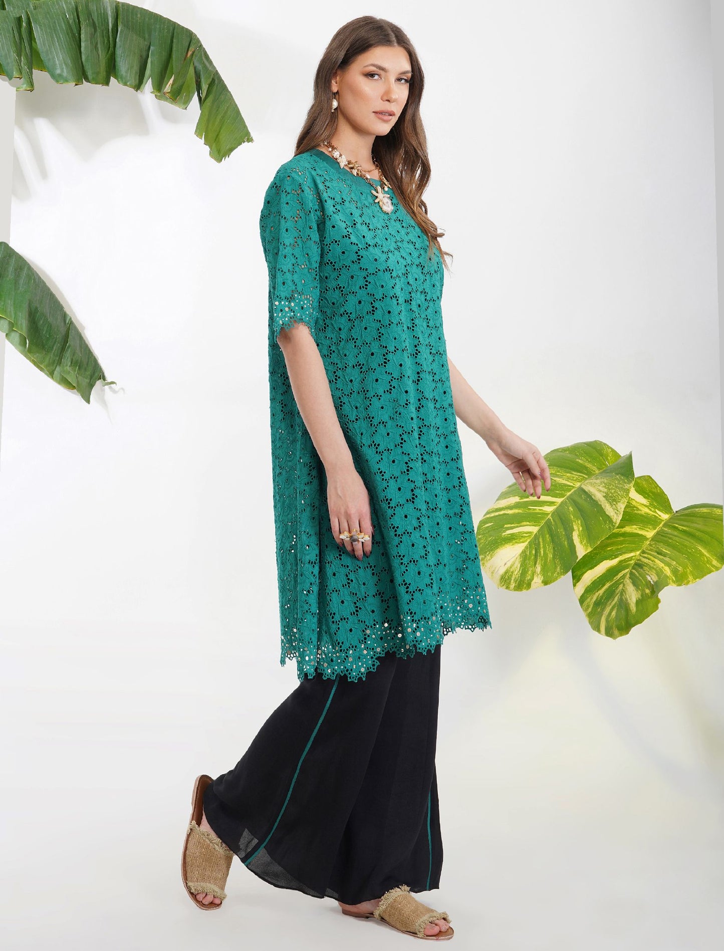 BRODERIE ANGLAISE TUNIC SET