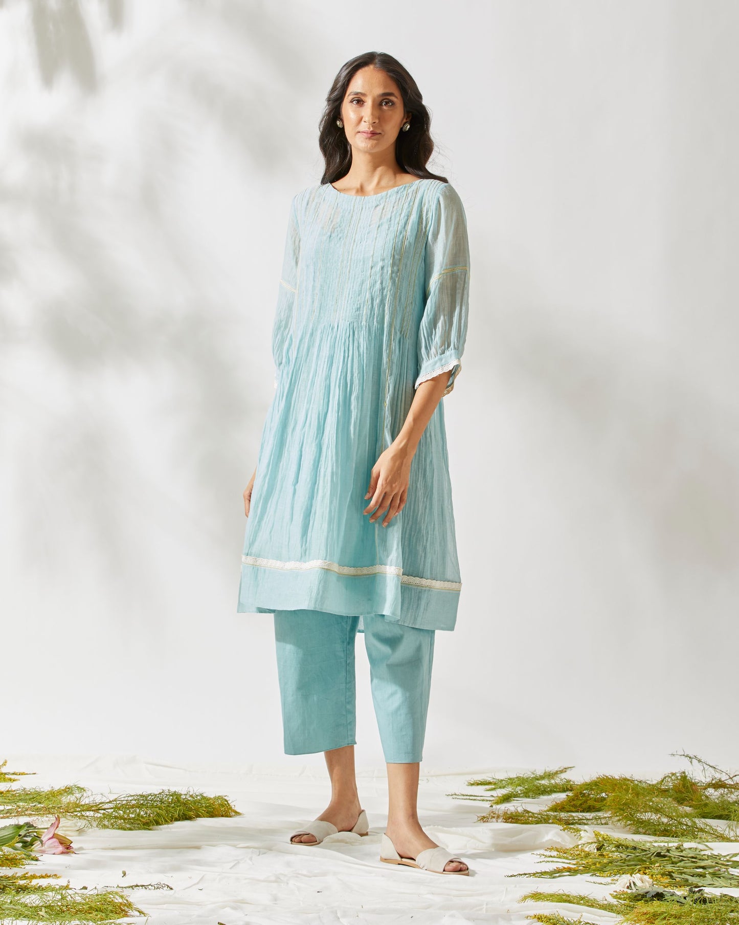 VINTAGE FLIRTY PLEATS TUNIC SET