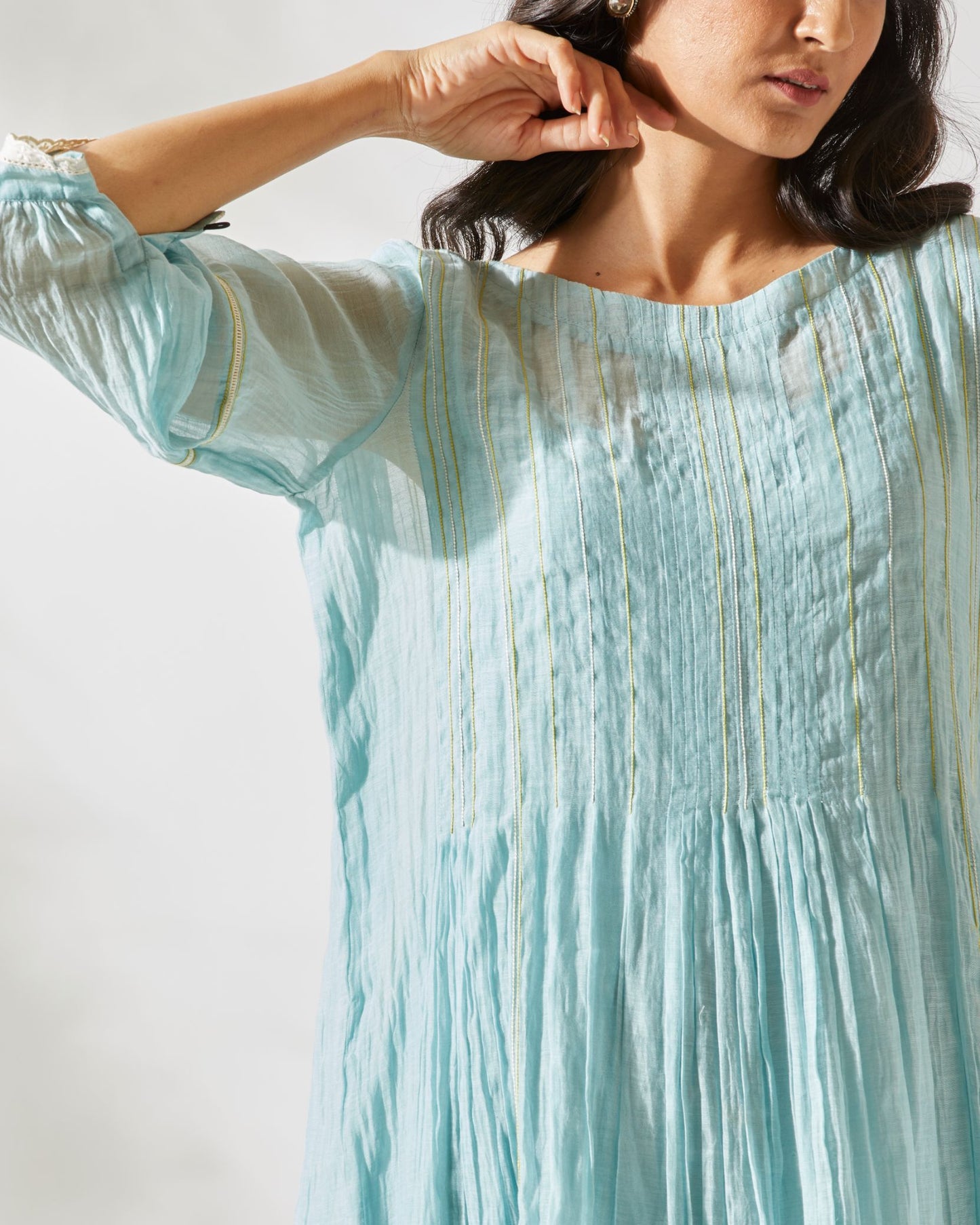 VINTAGE FLIRTY PLEATS TUNIC SET