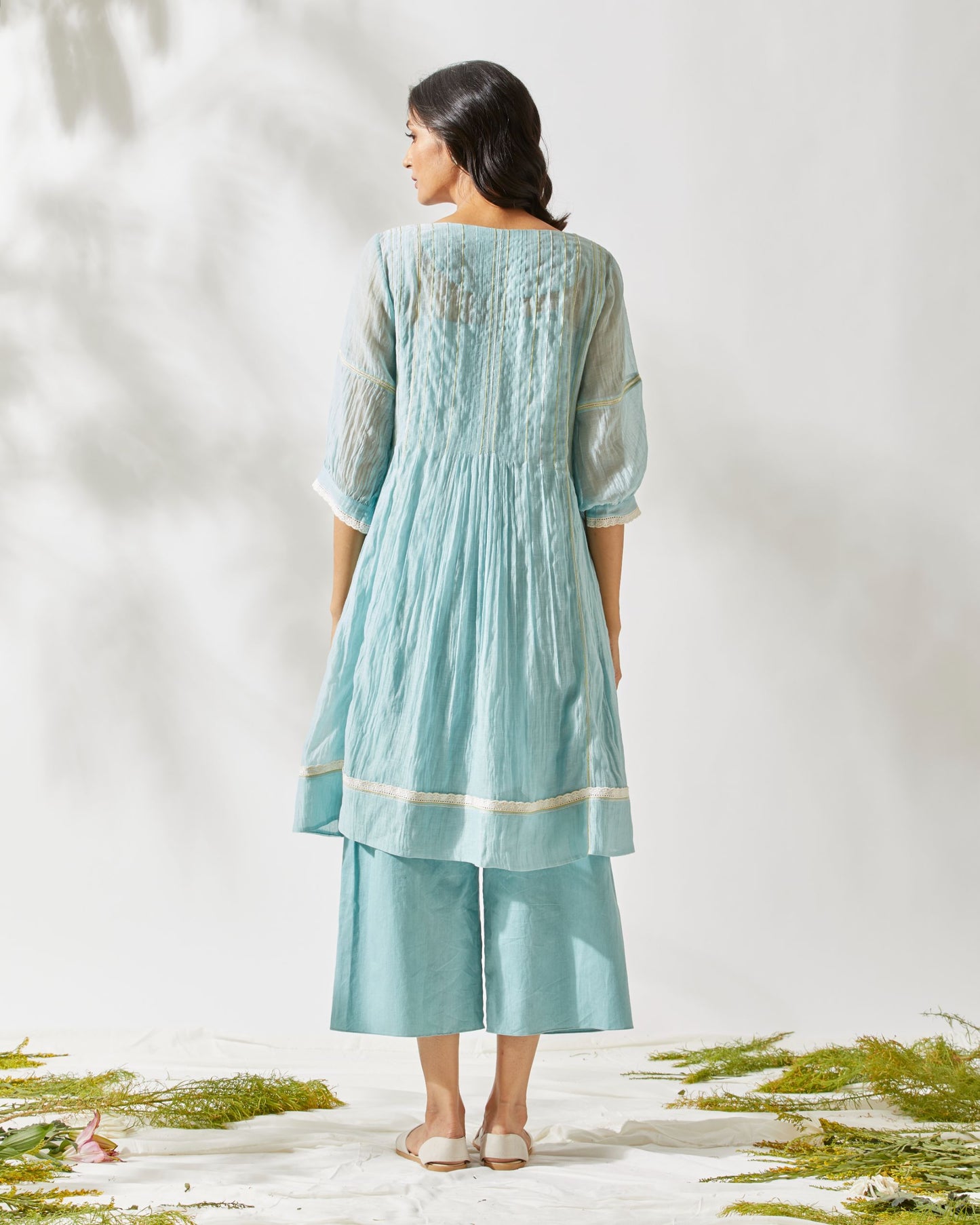 VINTAGE FLIRTY PLEATS TUNIC SET