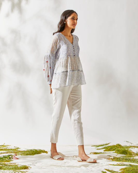 MIRROR WORK TIERED TOP