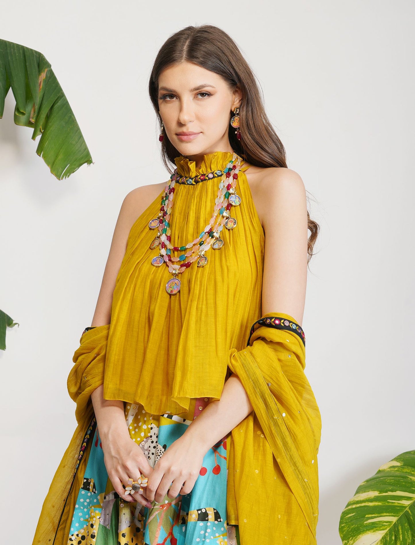 MULTI COLOURED STONE NECKLACE SET