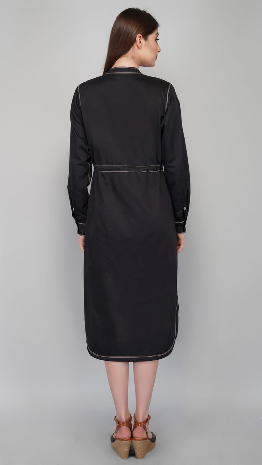 BLACK SHIRT DRESS