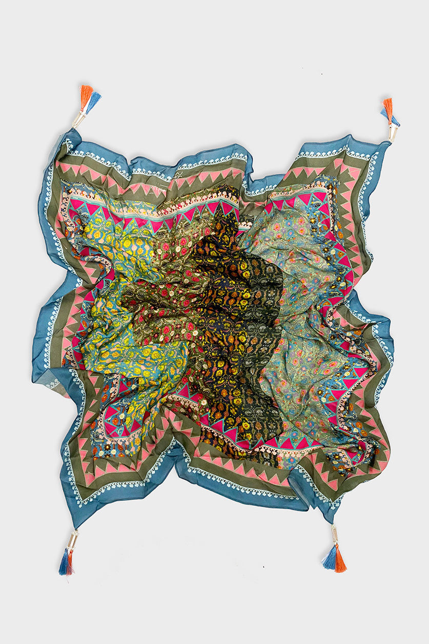 RUG HUED SATIN SCARF