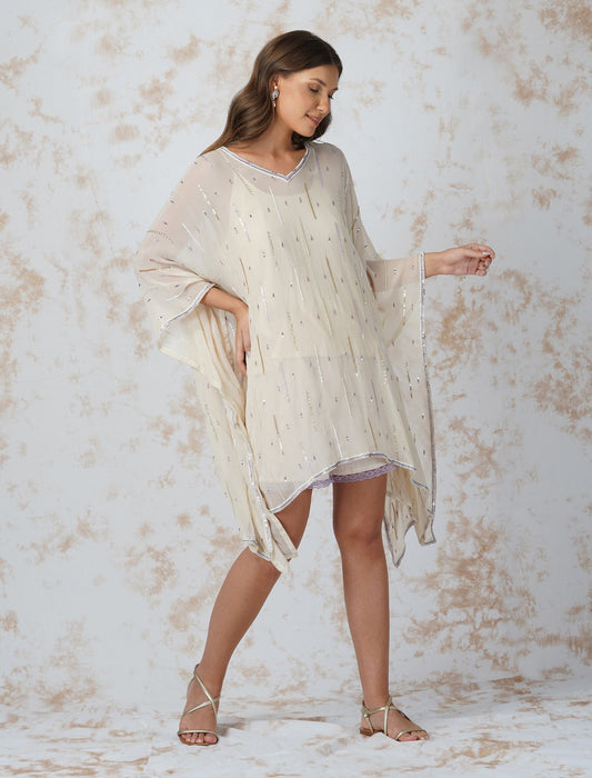 SEQUINNED KAFTAN WITH SHORTS
