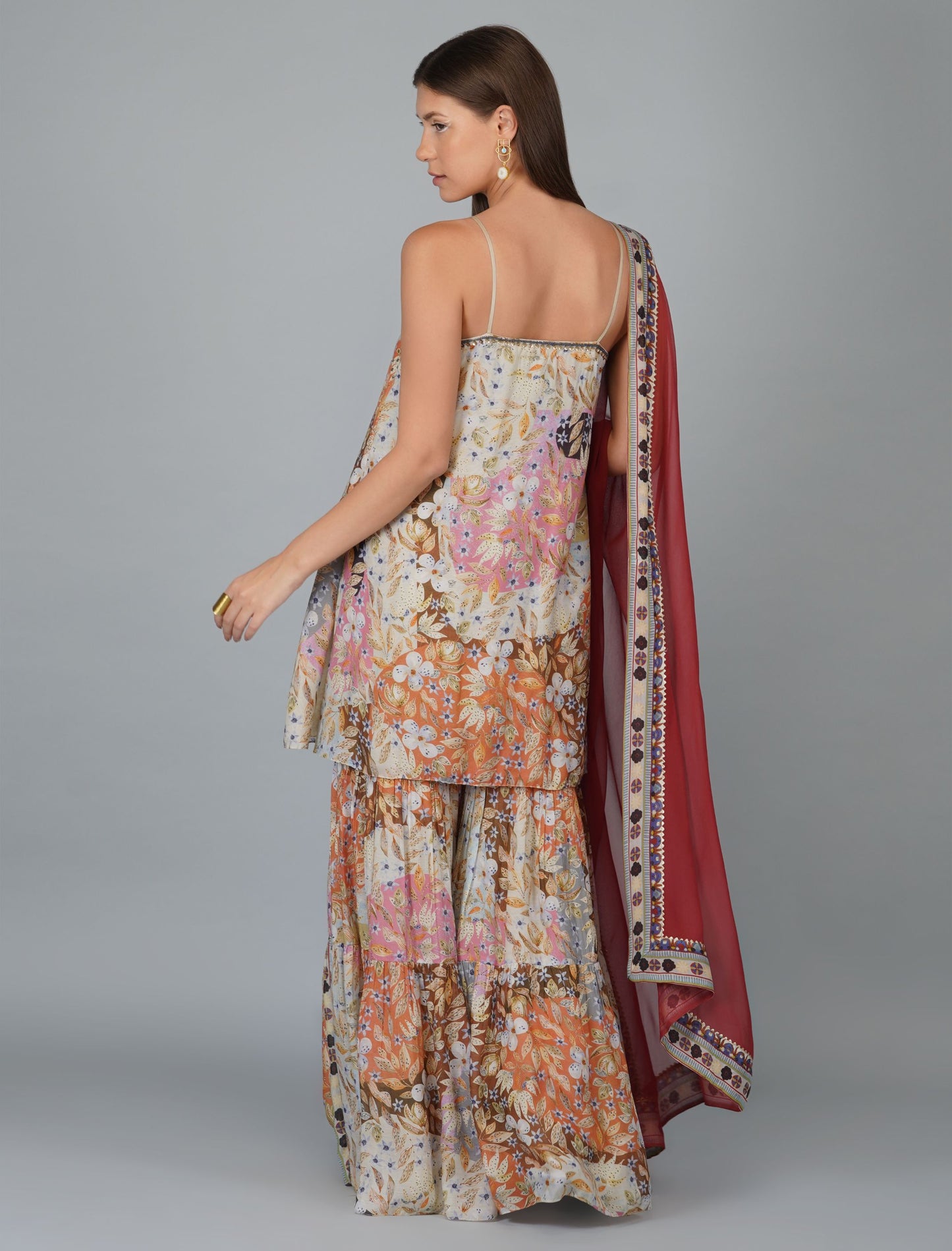 MELANGE PRINT GARARA SET