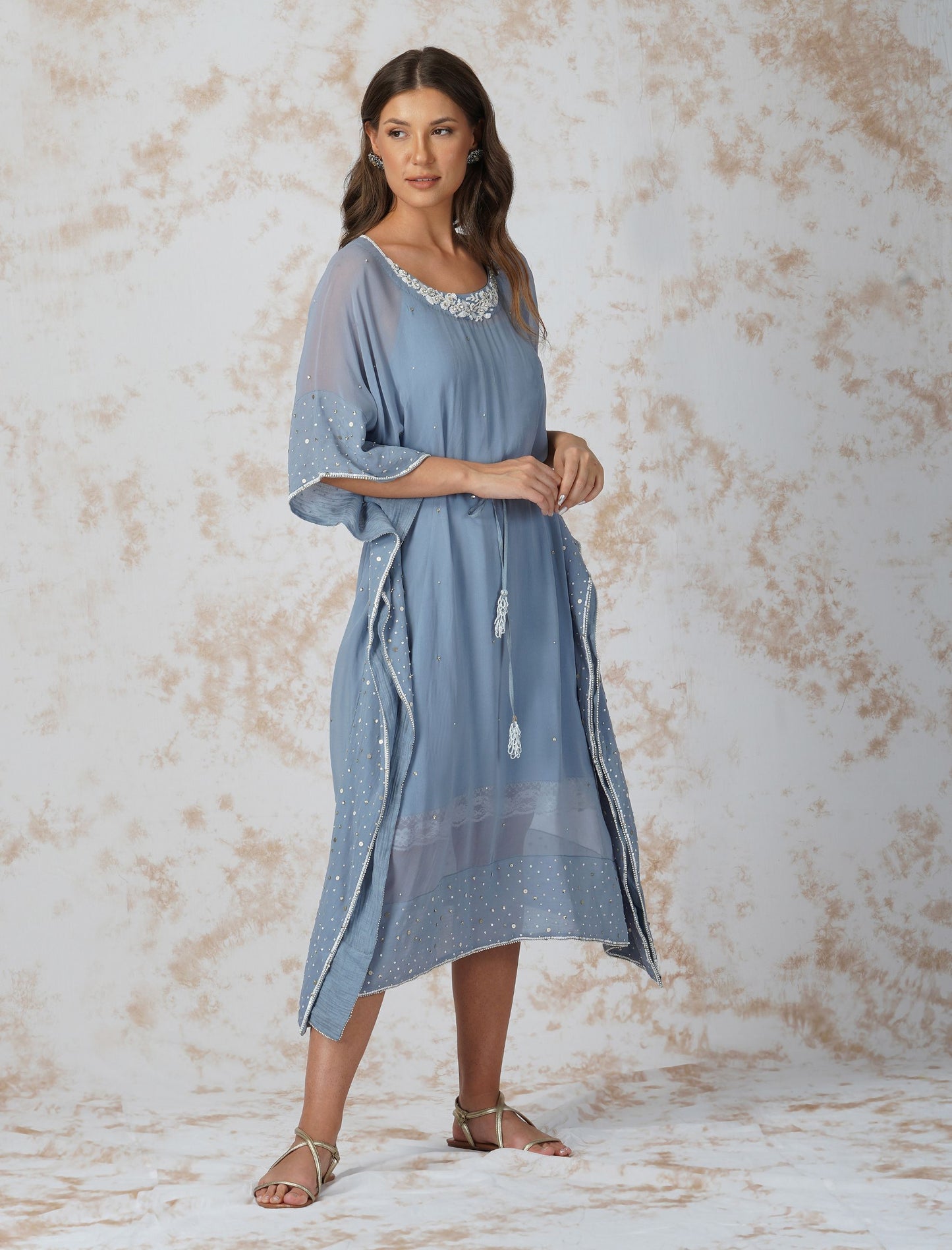 BAROQUE WORK PIGEON BLUE KAFTAN
