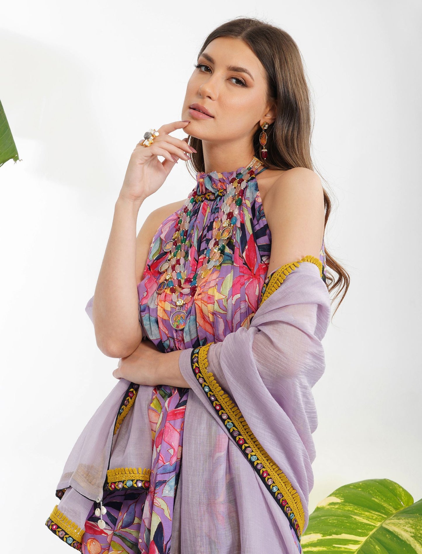 TROPICAL FLOWER PRINTED GARARA SET