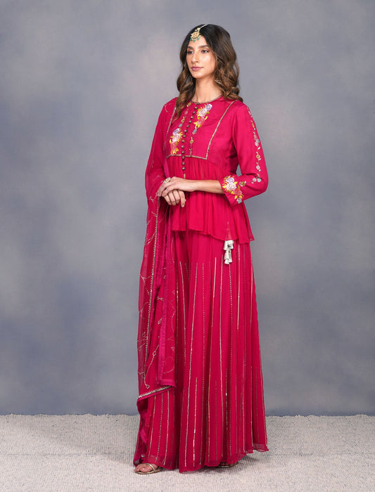 BAROQUE FLOWER SEQUIN SHARARA SET