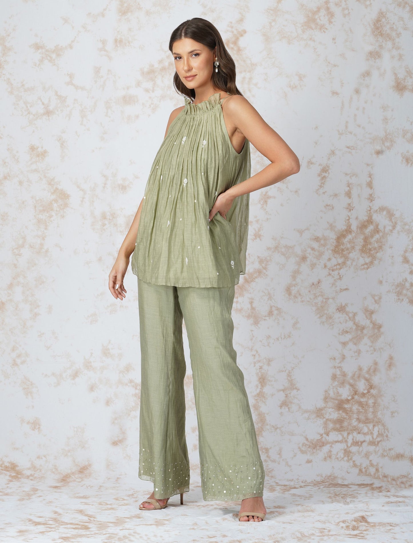 BAROQUE WORK MINT CO-ORD SET