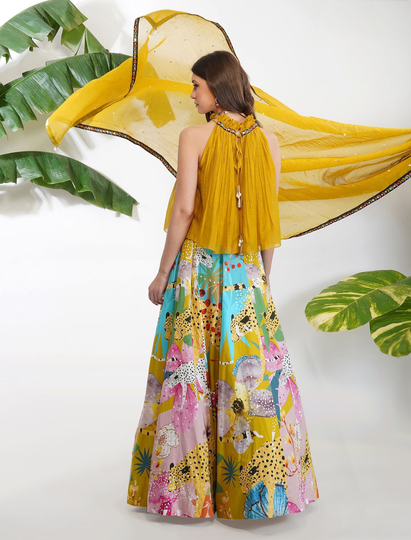 LEOPARD ABSTRACT LEHENGA SET