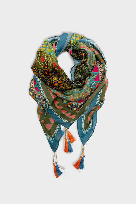 RUG HUED SATIN SCARF