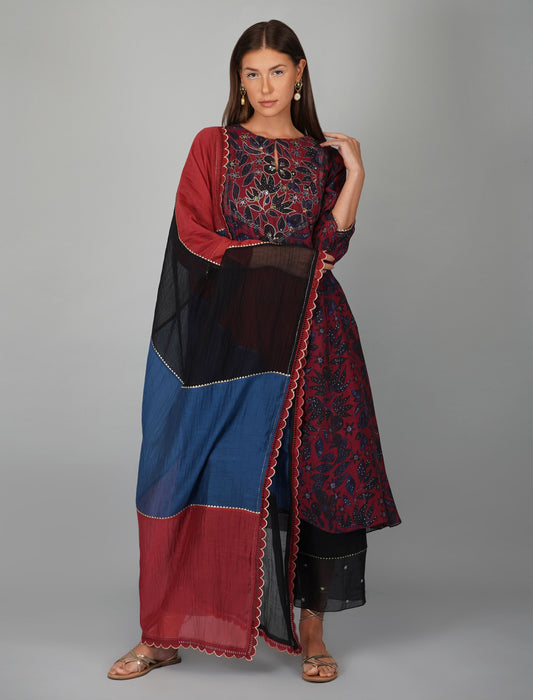 FLOWER PRINT ALINE KURTA SET