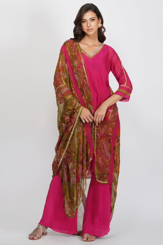 LEAF PRINT SEQUIN SUIT