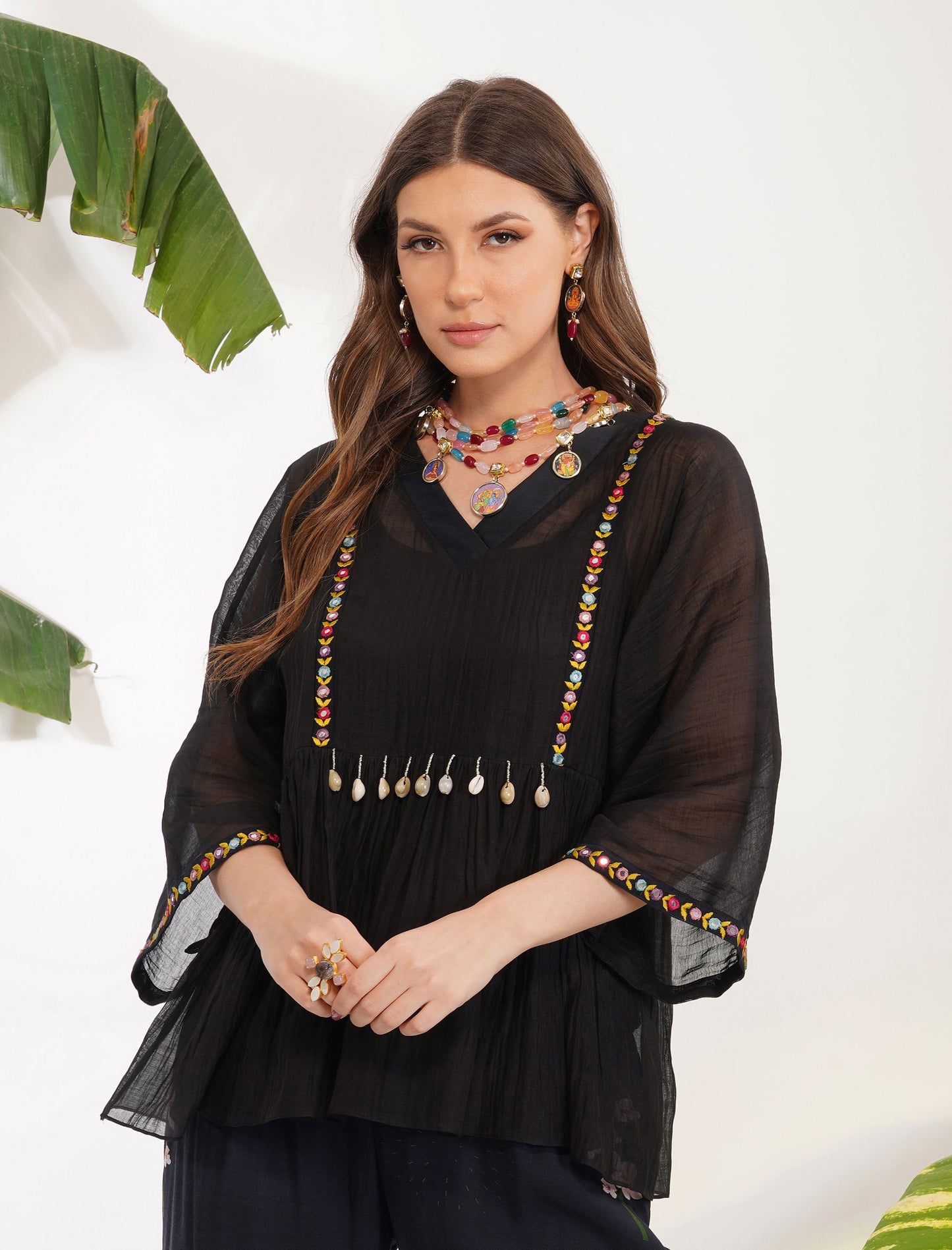 MIRRORWORK TOP WITH FLORA FAUNA PANTS