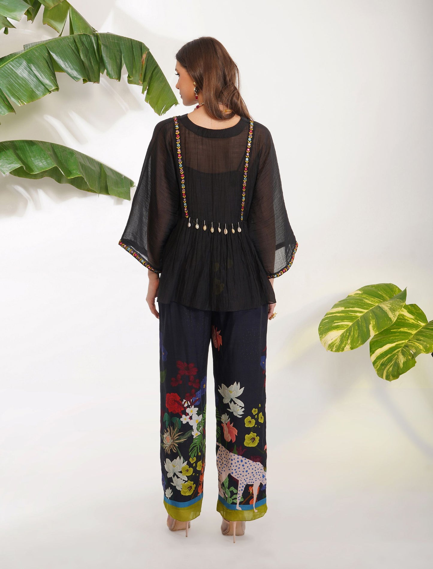 MIRRORWORK TOP WITH FLORA FAUNA PANTS