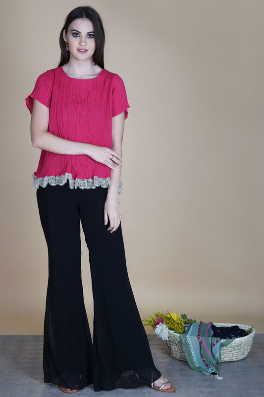 THREAD WORK CRINKLED TOP