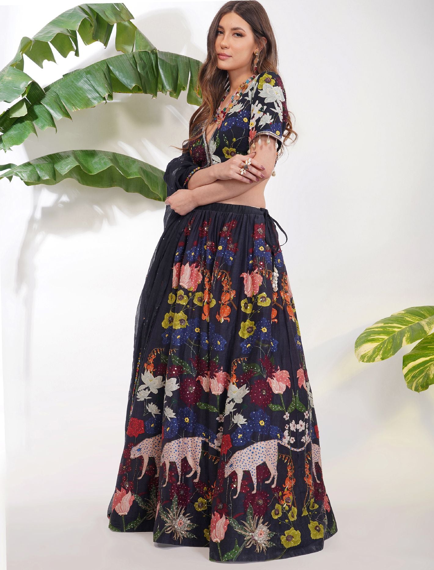 FLORA FAUNA LEHENGA SET