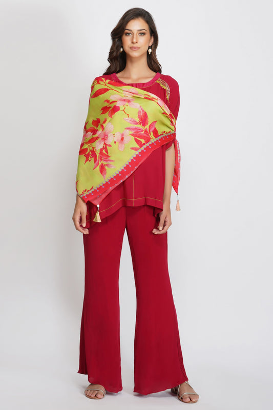 CONTRAST FLOWER PRINT SCARF