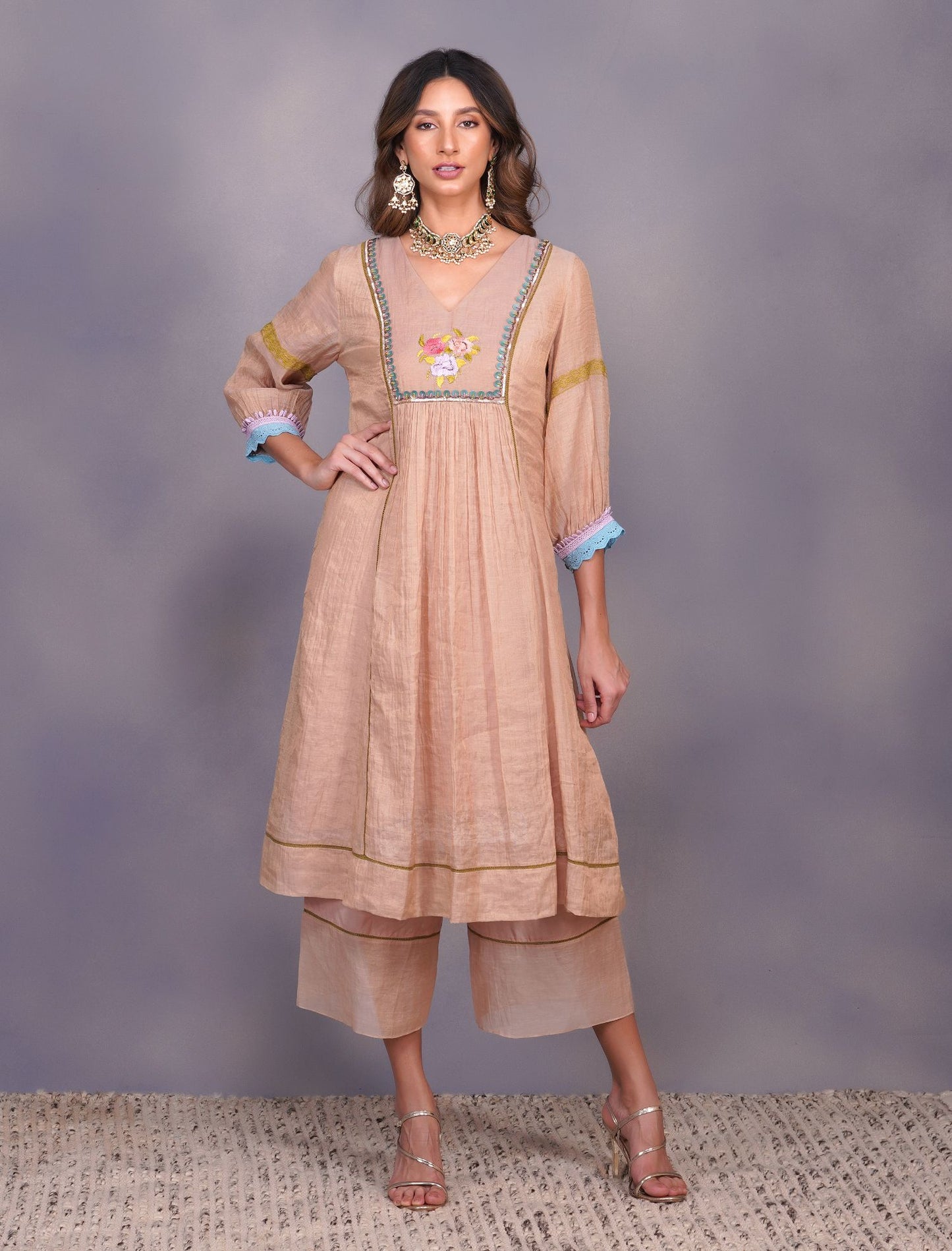 BAROQUE FLOWER TUNIC SET