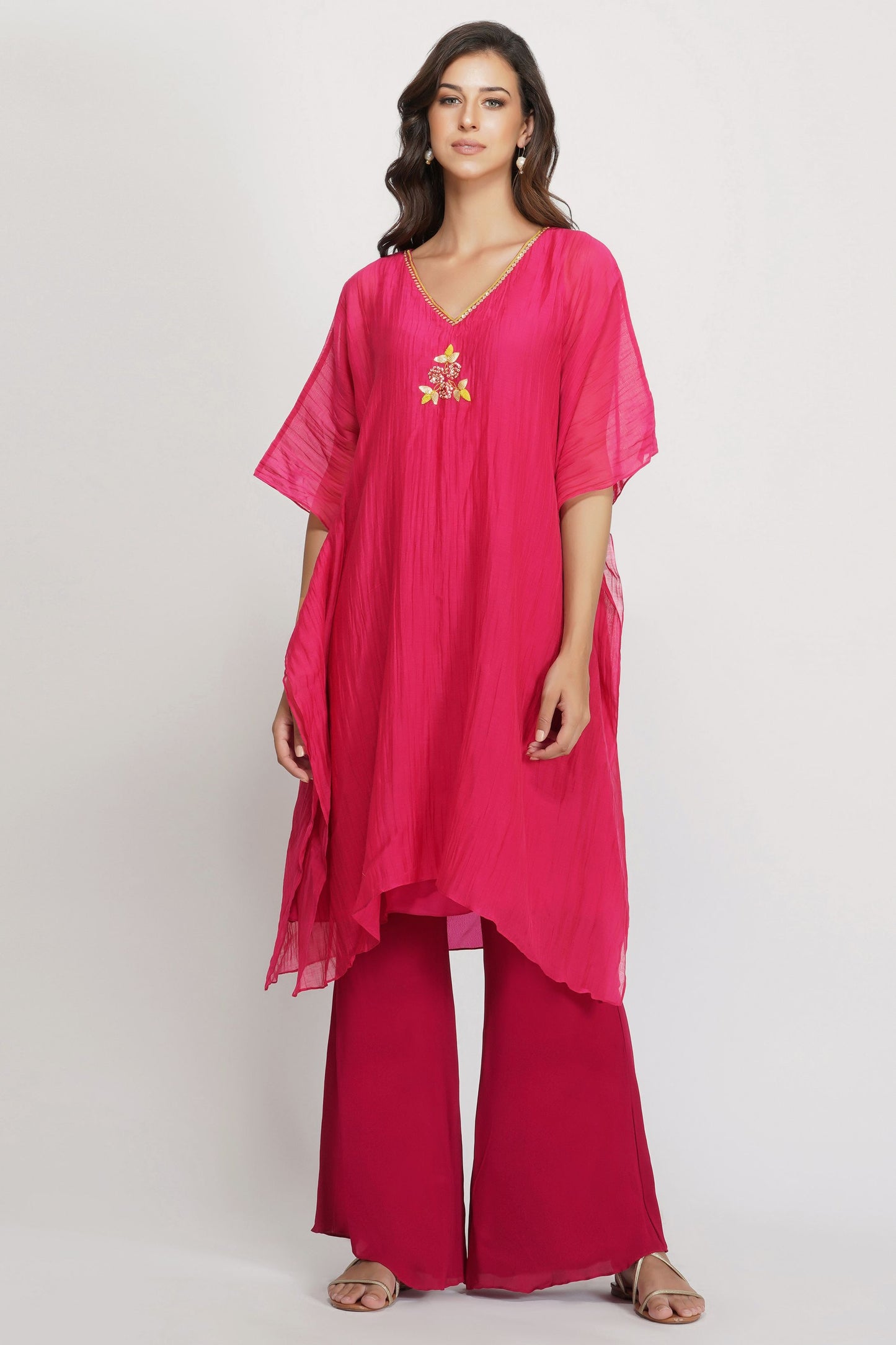 SEQUIN FLOWER KAFTAN SET
