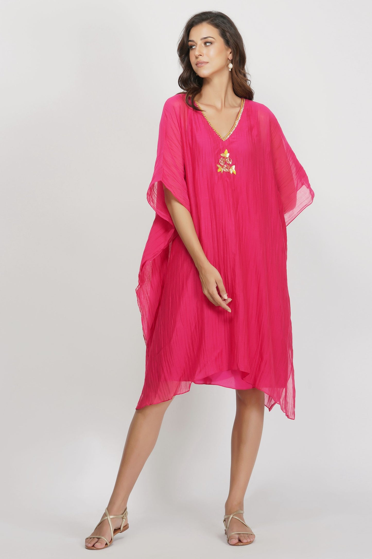 SEQUIN FLOWER KAFTAN SET