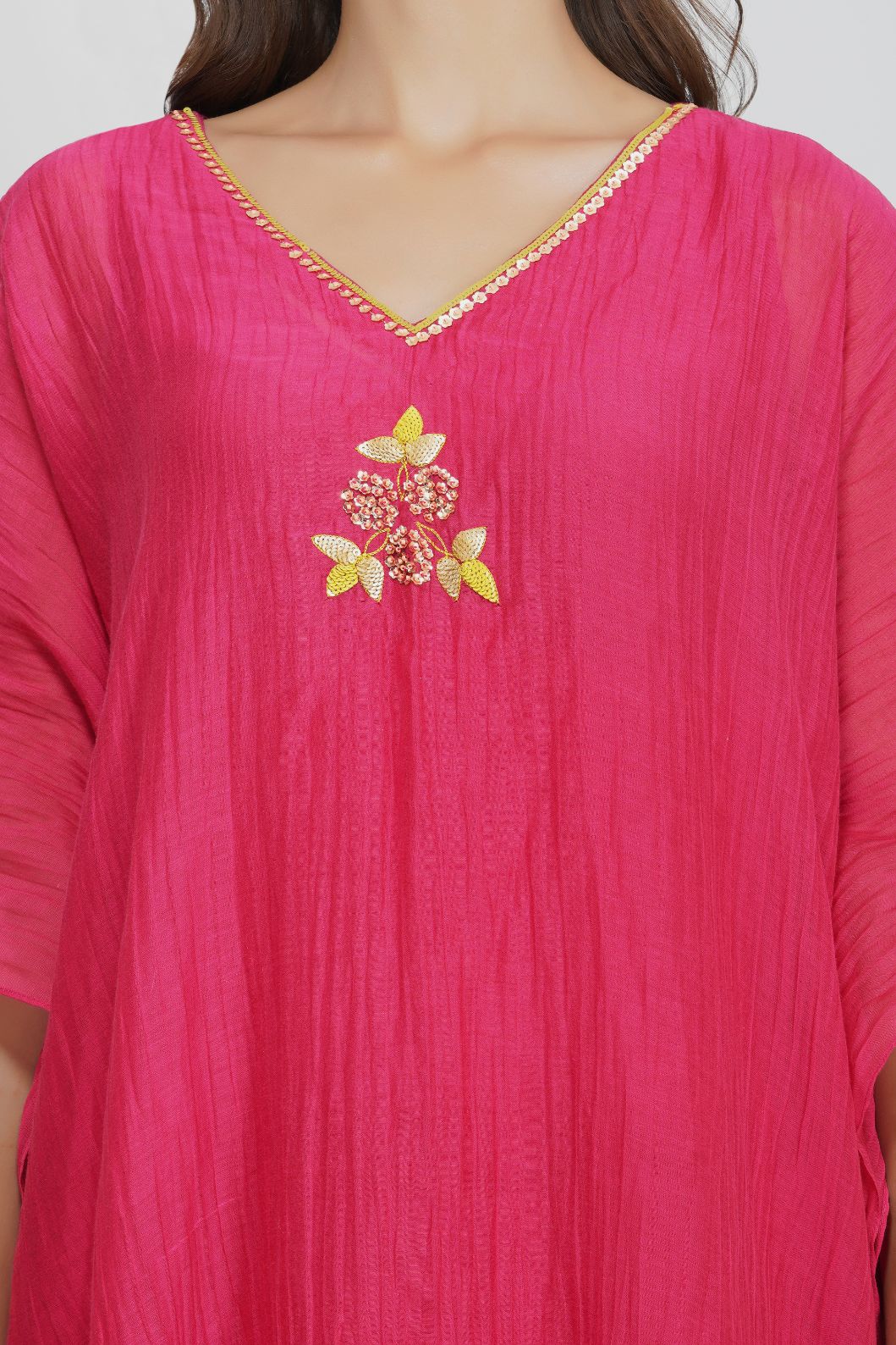 SEQUIN FLOWER KAFTAN SET
