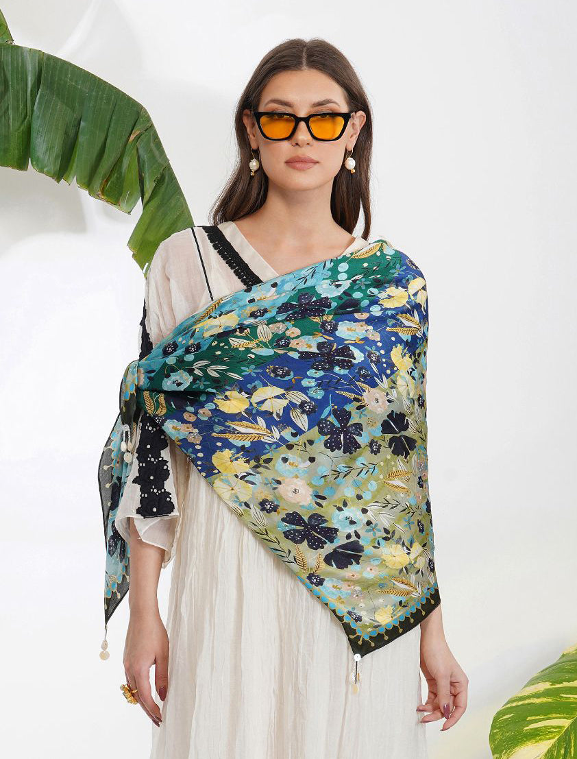 BLUE PRINT SCARF