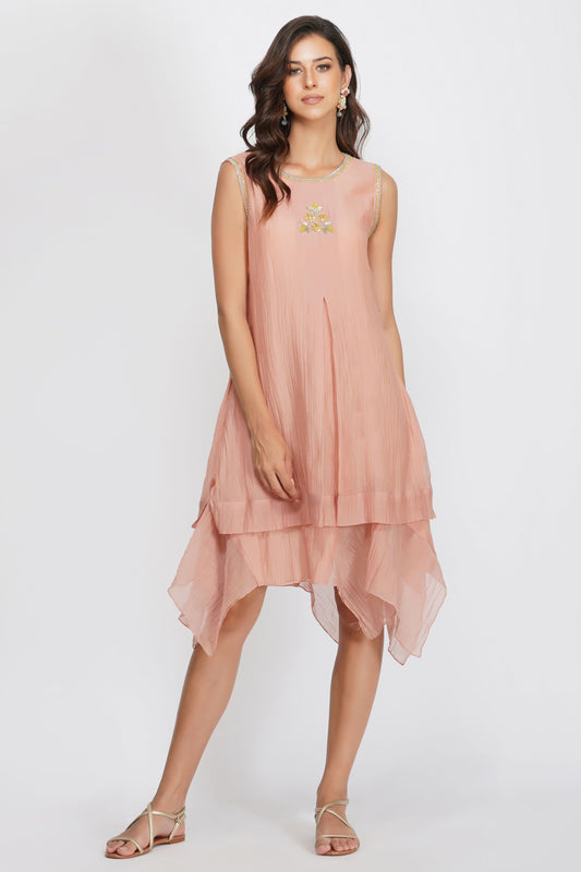 SEQUIN FLOWER ASYMMETRICAL TUNIC SET