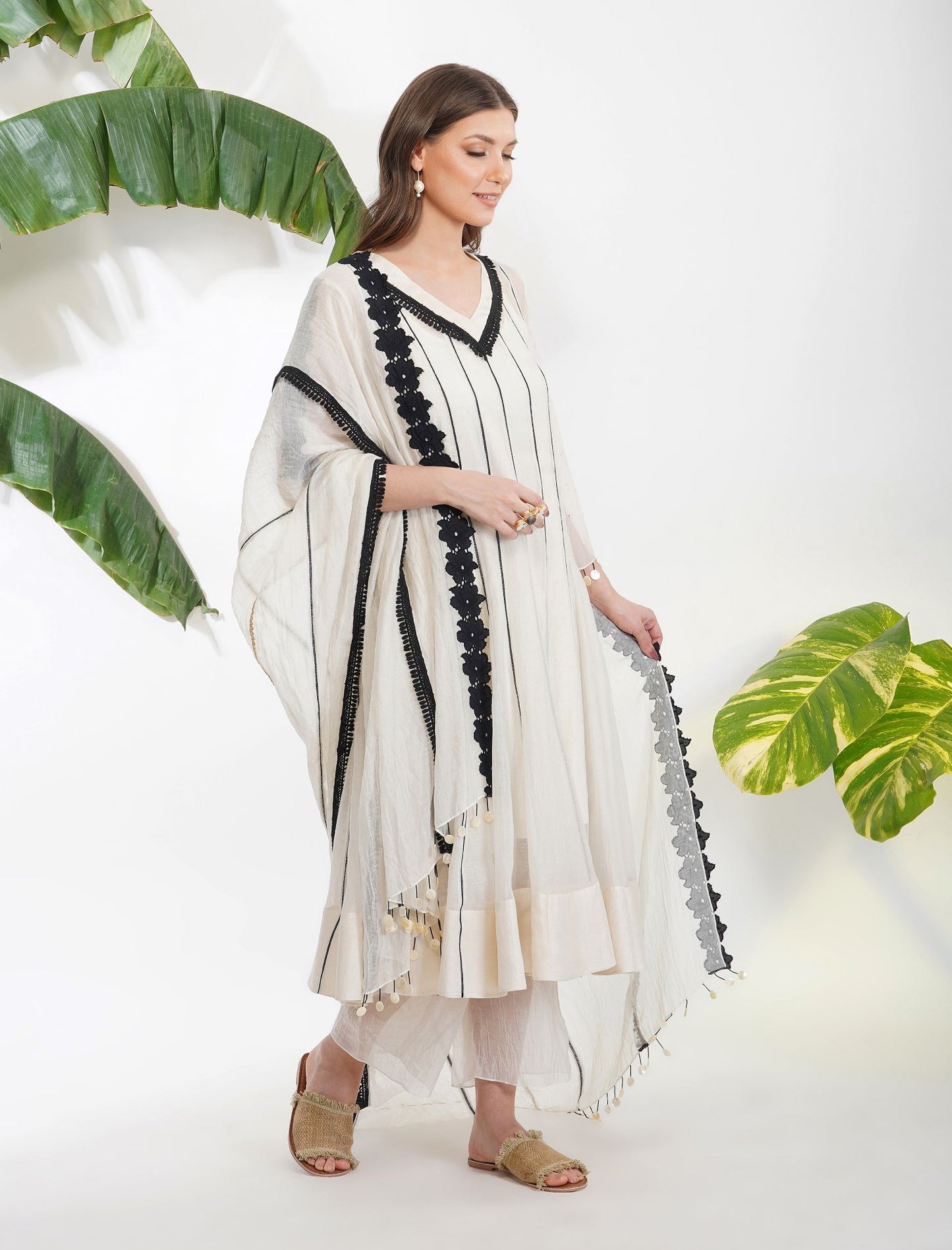 FLOWER APPLIQUE ANARKALI SET