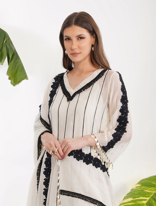 FLOWER APPLIQUE ANARKALI SET