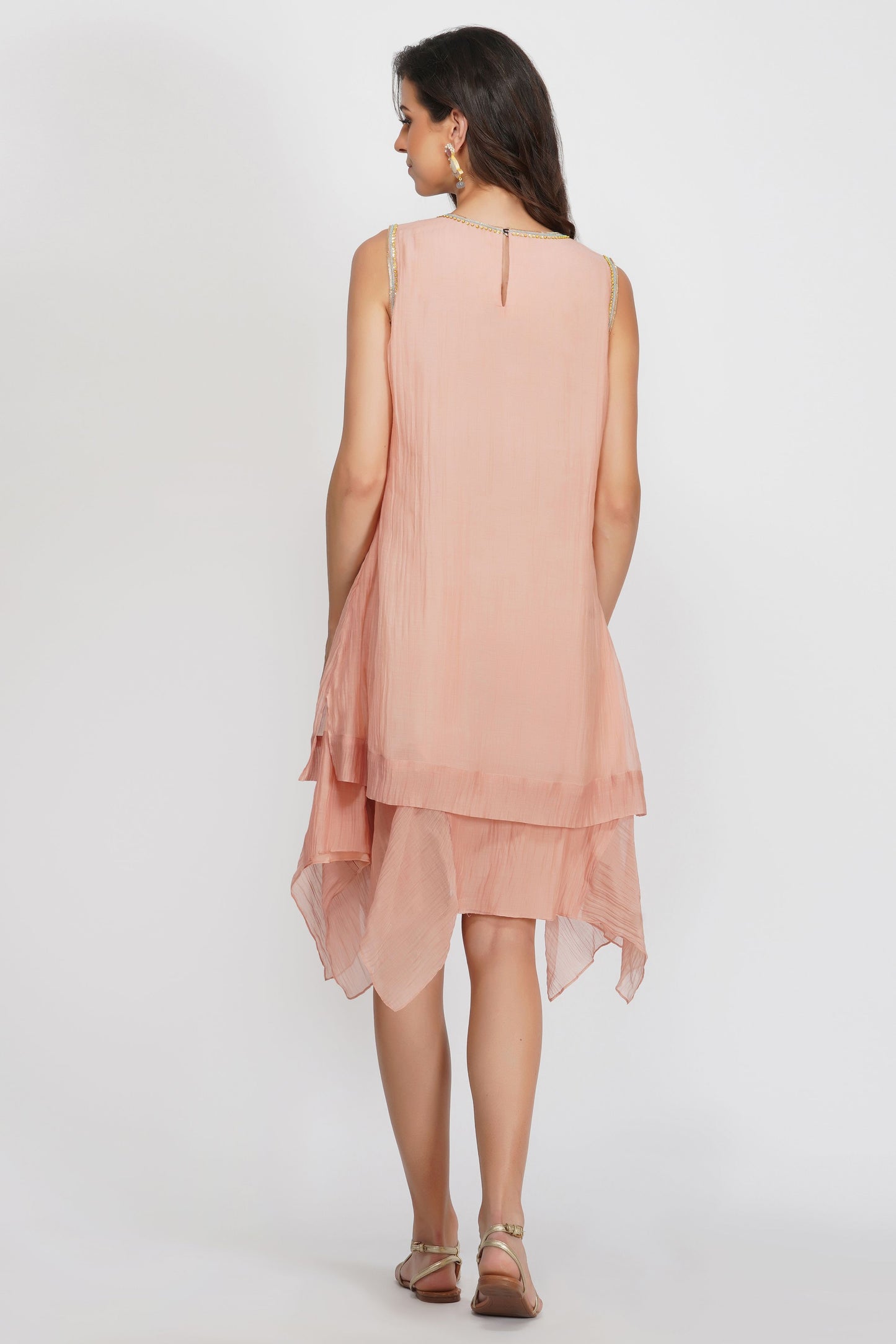 SEQUIN FLOWER ASYMMETRICAL TUNIC SET