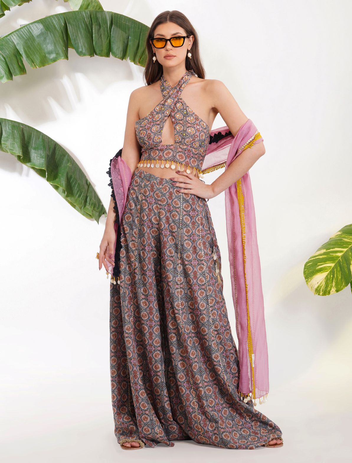 TIE-DYE PRINTED SHARARA SET