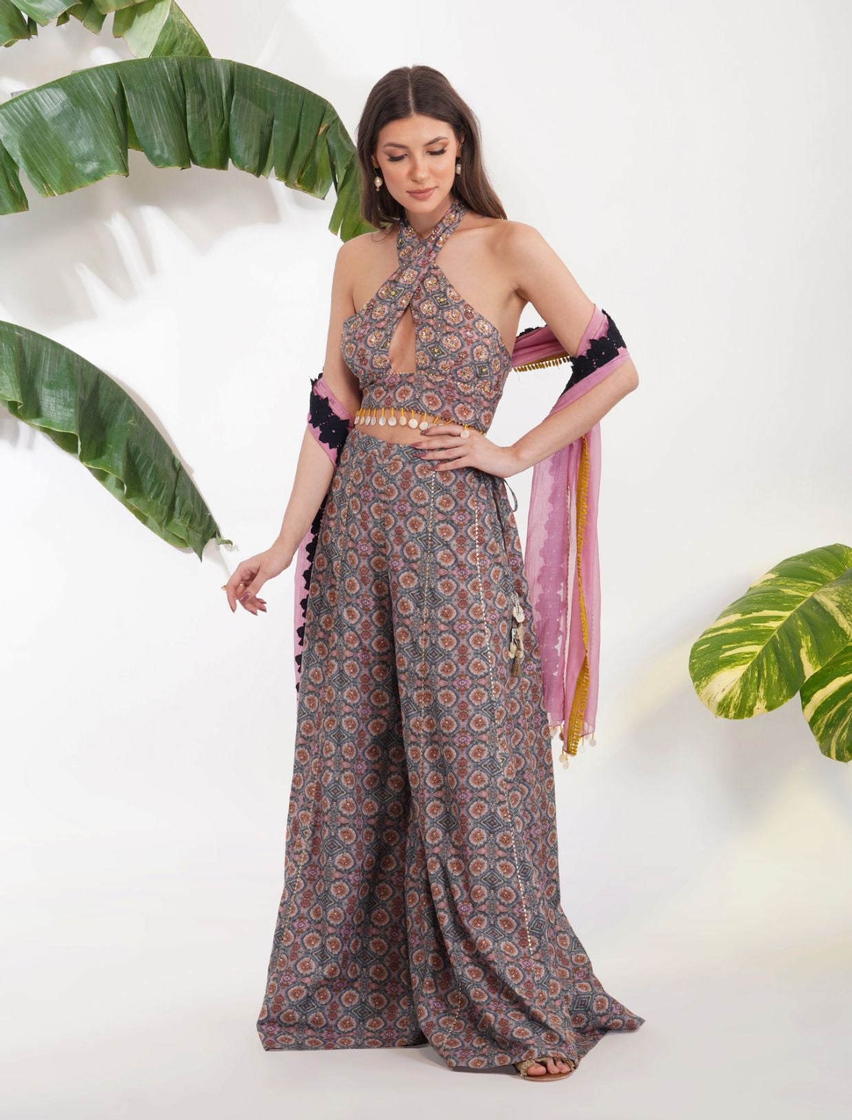 TIE-DYE PRINTED SHARARA SET