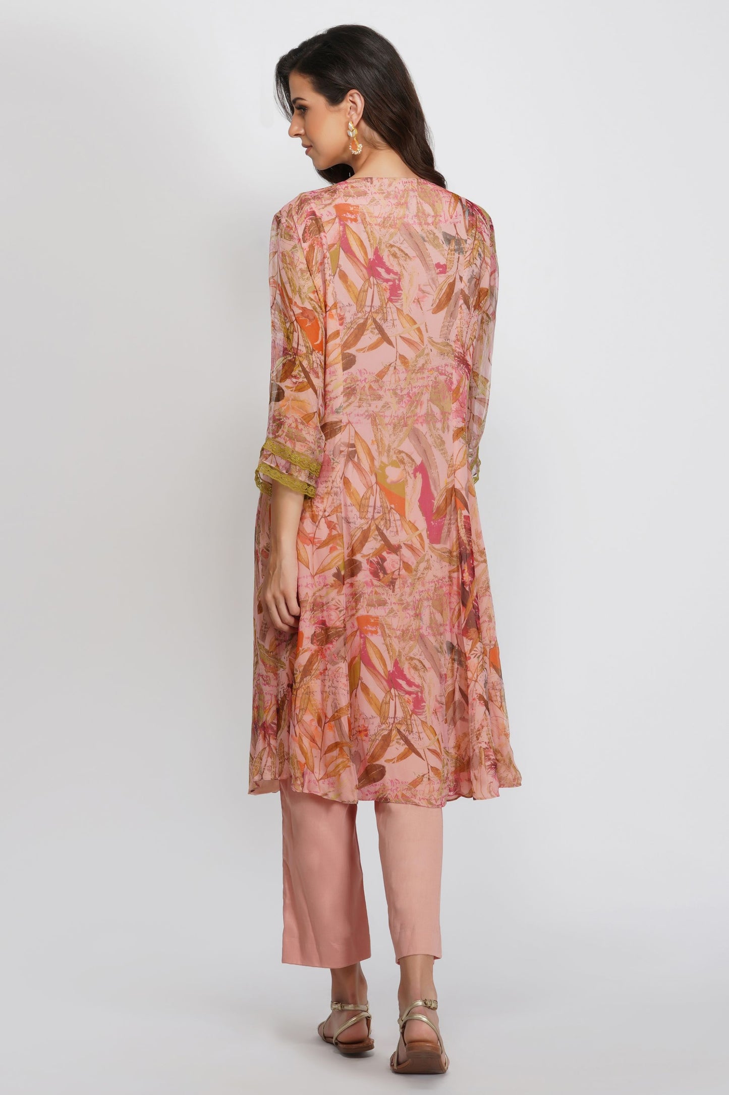SEQUIN FLOWER PANELLED TUNIC SET