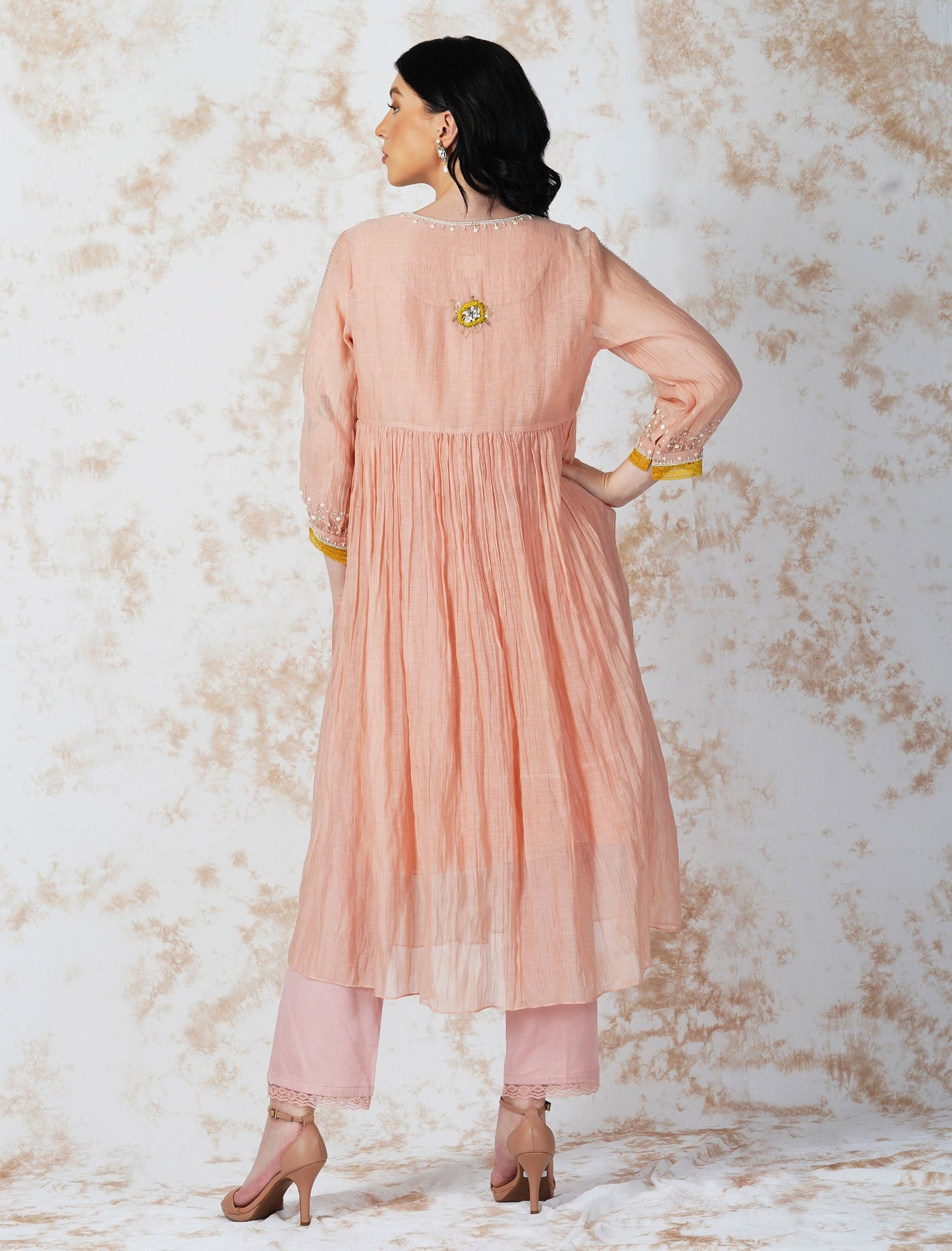BAROQUE FLOWER LAYERED KURTA SET