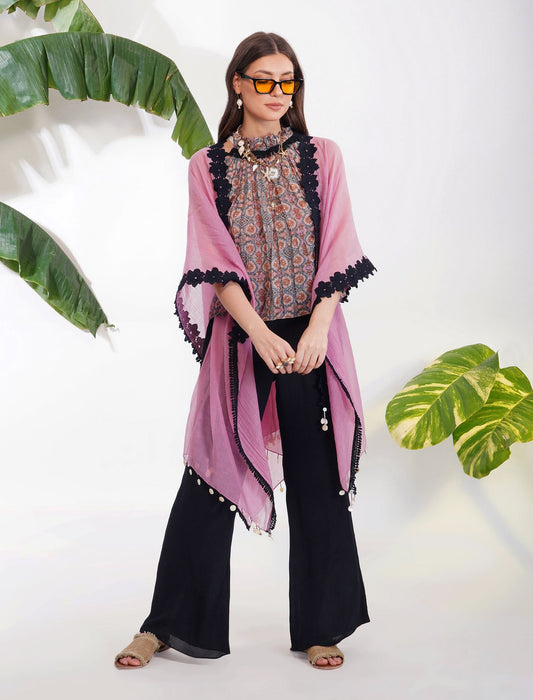 FLOWER APPLIQUE SHRUG