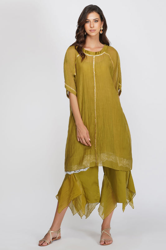 TSHIRT TUNIC WITH ASYMMETRICAL PANTS