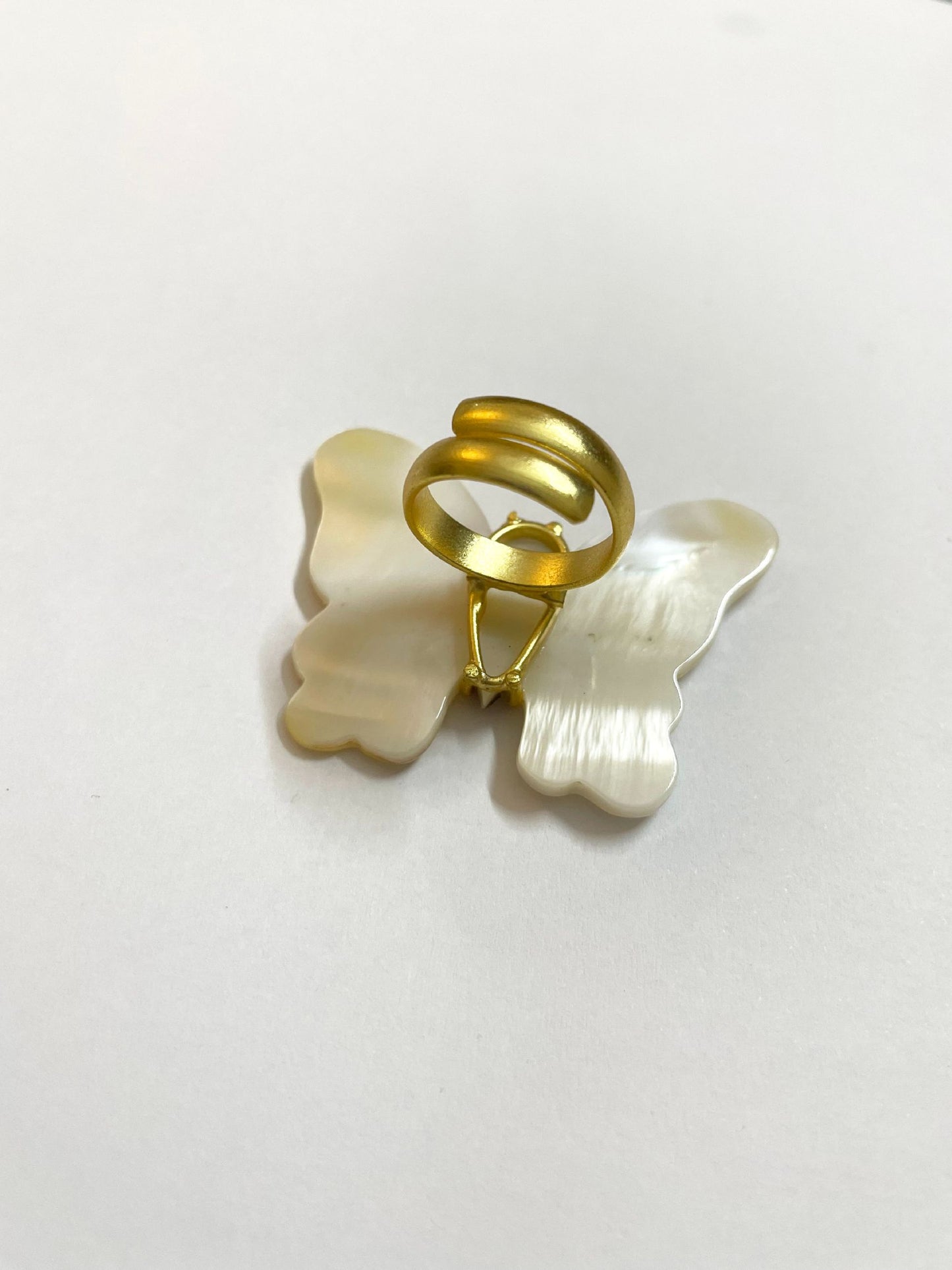 Mother of Pearl Butterfly Ring