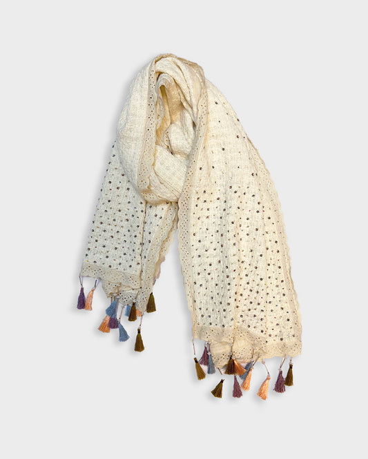 IVORY BOHO SHAWL