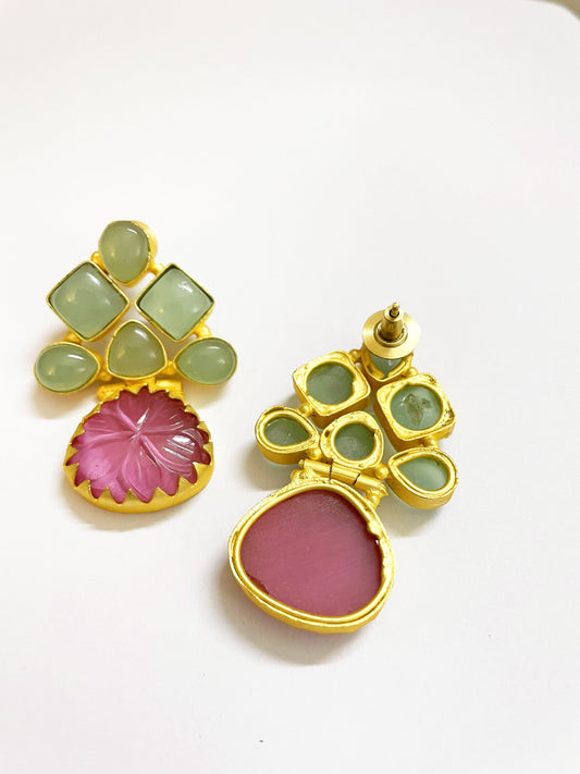 Pink Stone Earrings