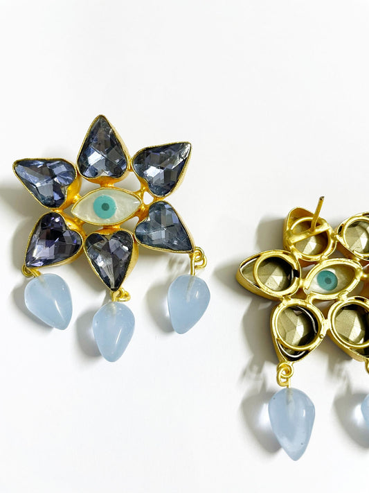Evil Eye Crystal Earrings